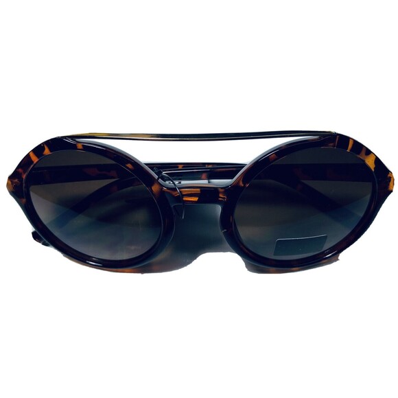 Retro Rewind  Womens Tortoise Gold Round Plastic Frames with Brown Lens NWT - Picture 2 of 8